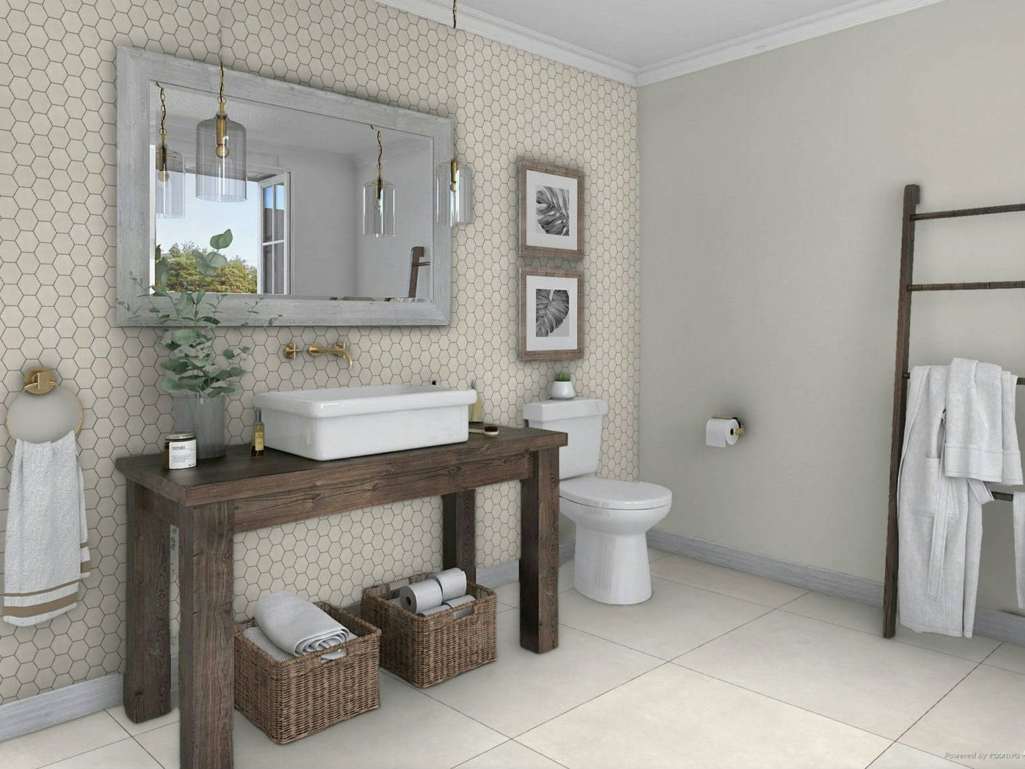 Ashland Cream 30X30 and 3x3 Mosaic | Macar's Interiors