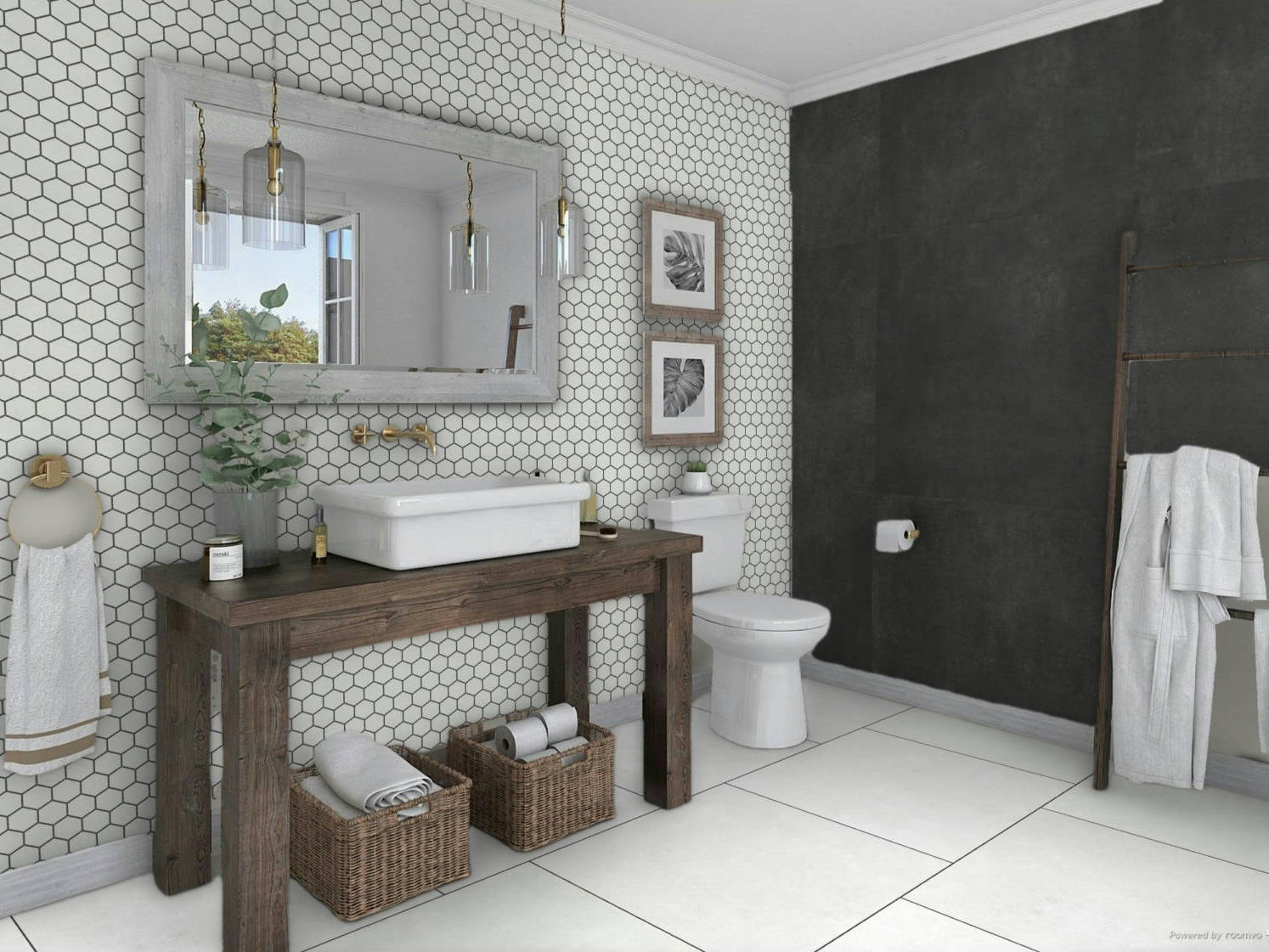 Ashland White 36x36, 3x3 Mosaic, and 48x48 Black | Macar's Interiors