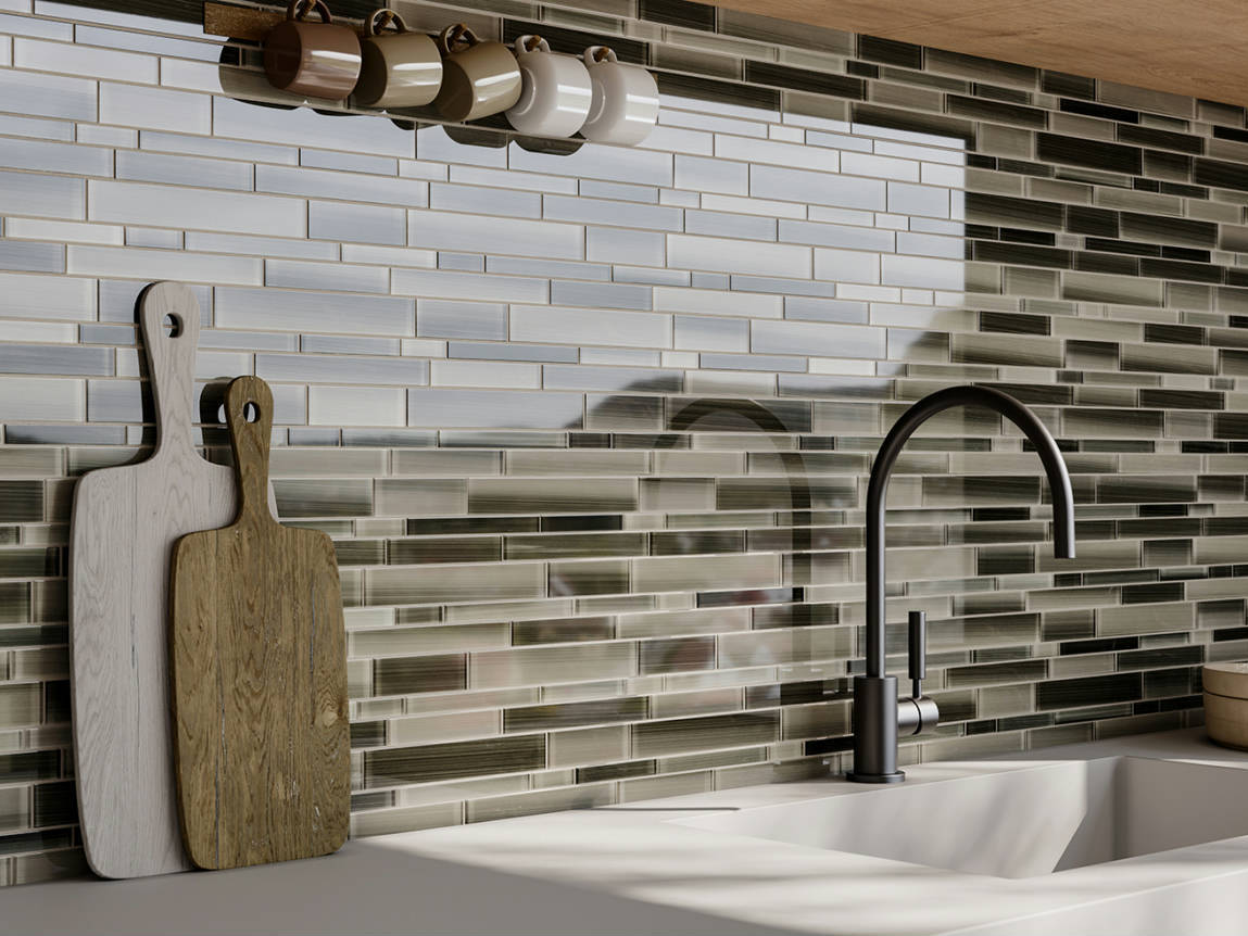 Bliss Fusion Clay Random Glossy Mosaic 2  | Macar's Interiors