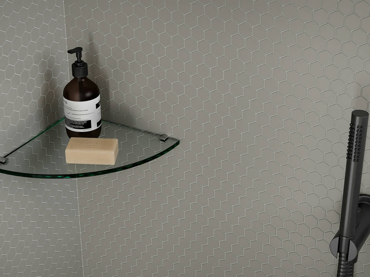 Traditions Taupe Matte 1in Hex Mosaic | Macar's Interiors