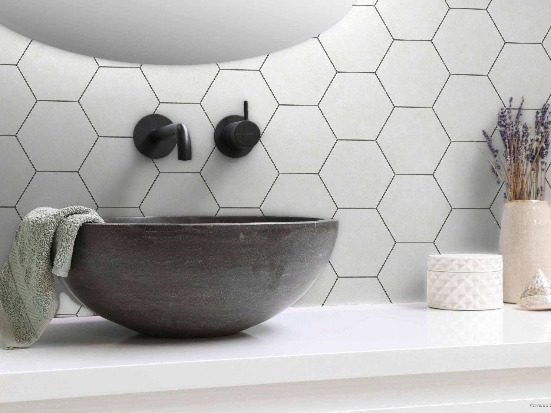 Form 5.5X6.3” White Hexagon | Macar's Interiors