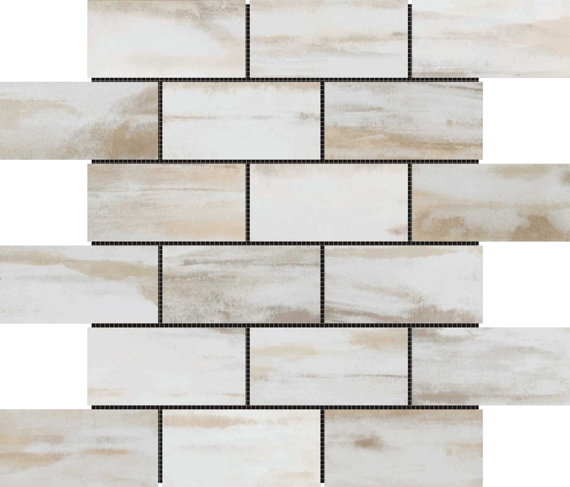 2"x4" Glazed Ceramic Beige Mix Rough Surface Mosaic | Macar's Interiors