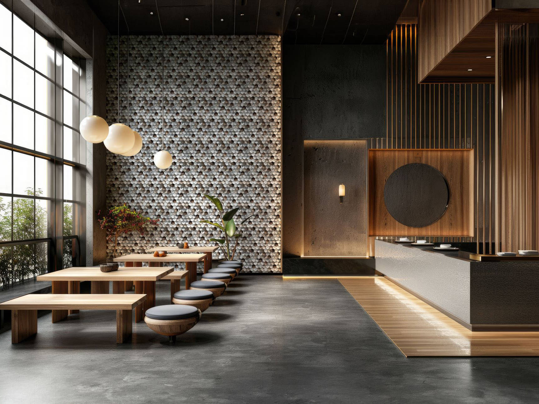 Aluminum Hexagon Silver Brown Mosaic | Macar's Interiors