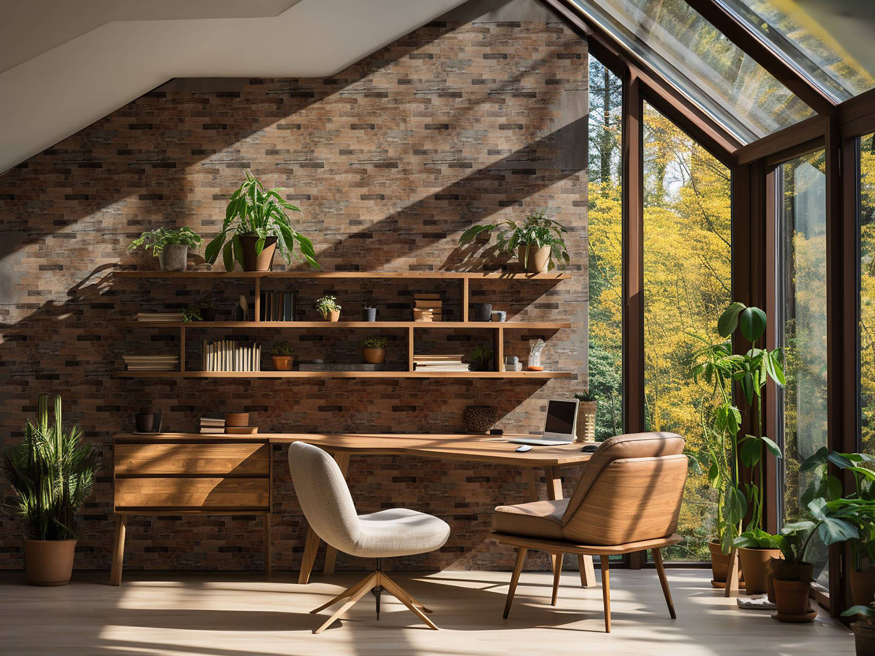 Beige Brown Mix Wood | Macar's Interiors