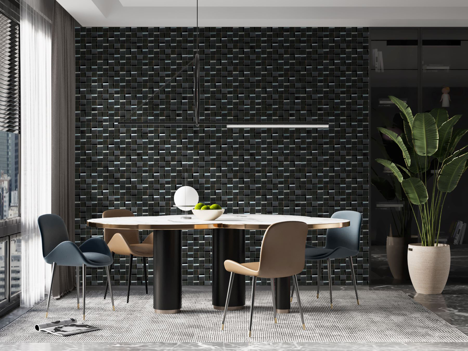 Black 3D Metal Mix Finish 2 | Macar's Interiors