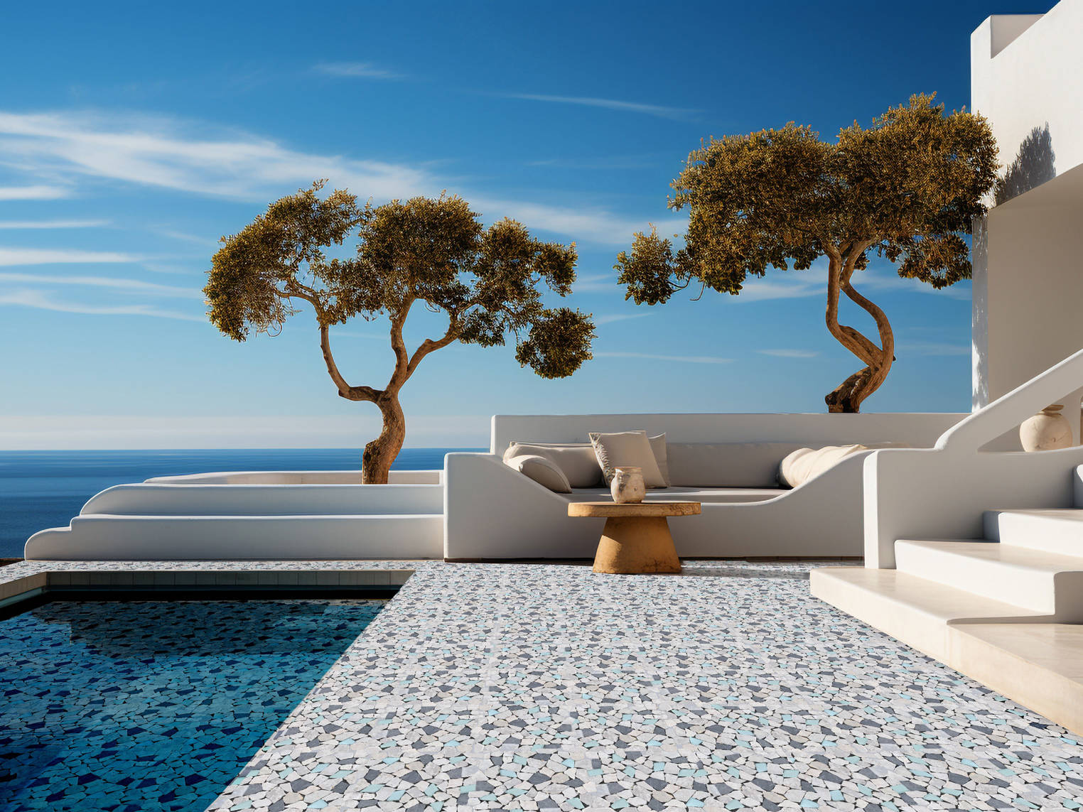 Mini Opus Beige Grey Marble Mix & Green Glass | Macar's Interiors