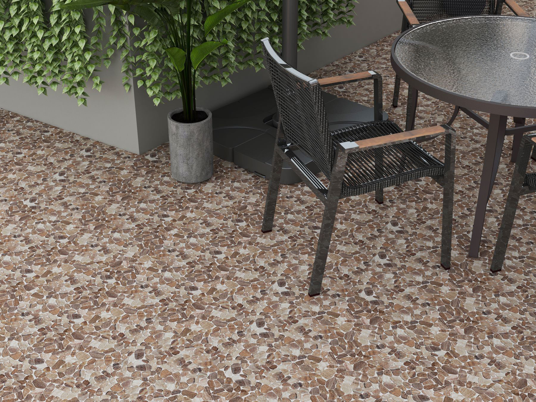 Mini Opus Matte Beige Brown Marble Stone Interlocking  | Macar's Interiors