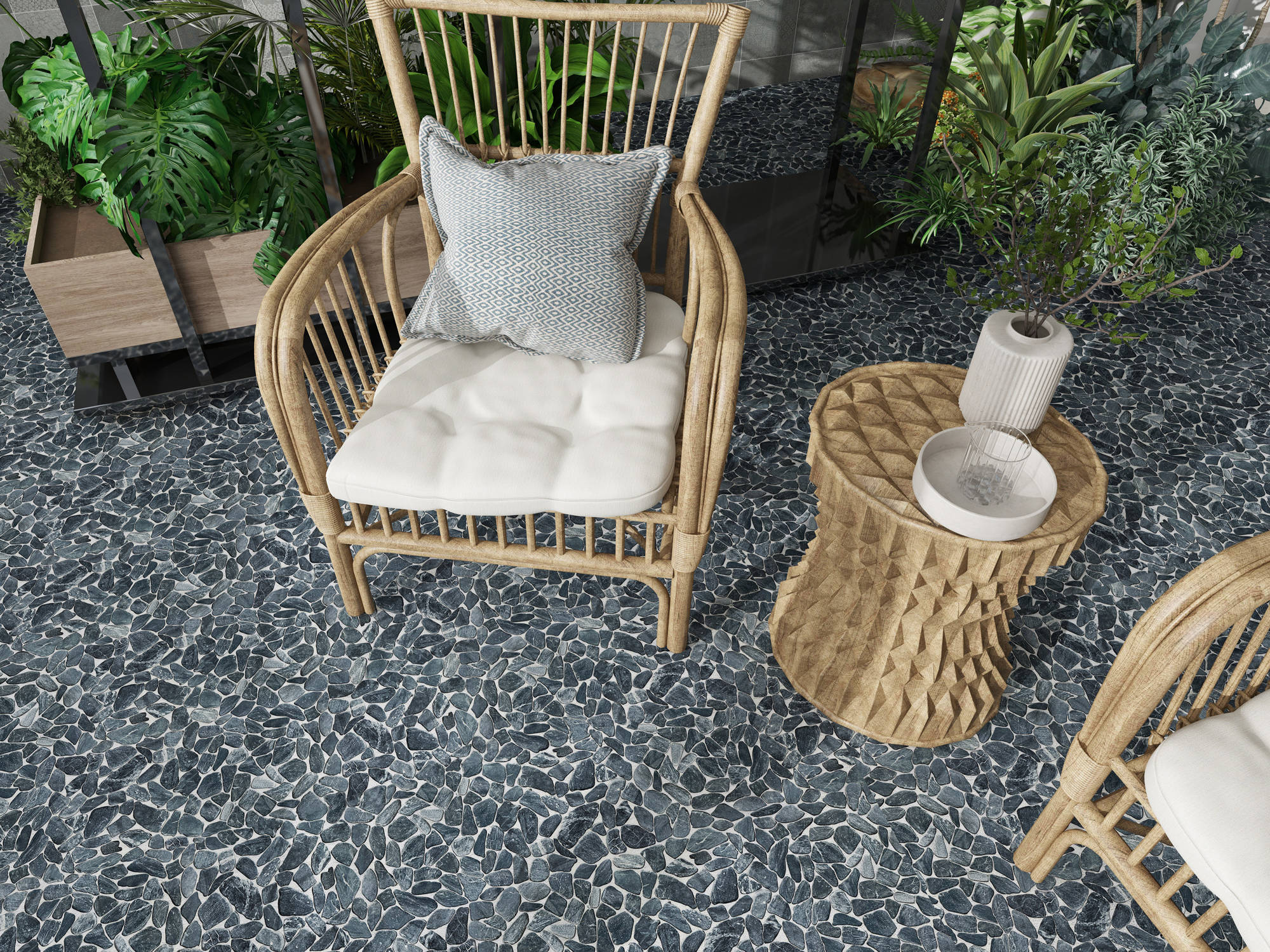 Mini Opus Matte Grey Mix Marble Stone Interlocking | Macar's Interiors