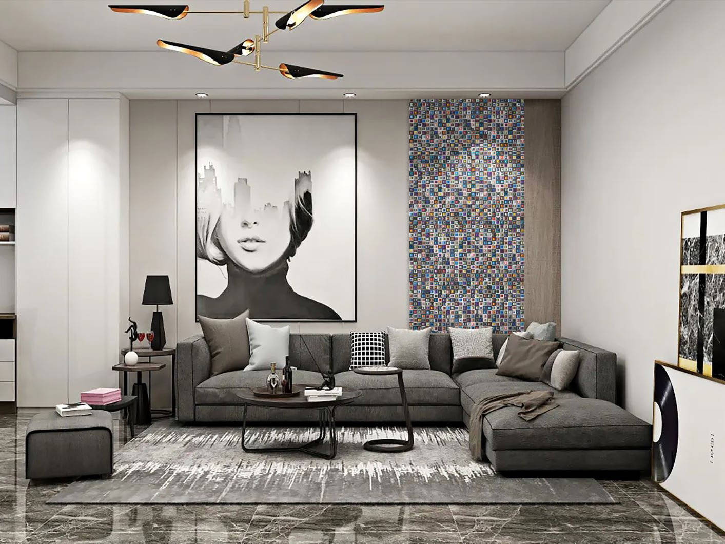 Multicolor Square Mix Glass Resin Mosaic | Macar's Interiors