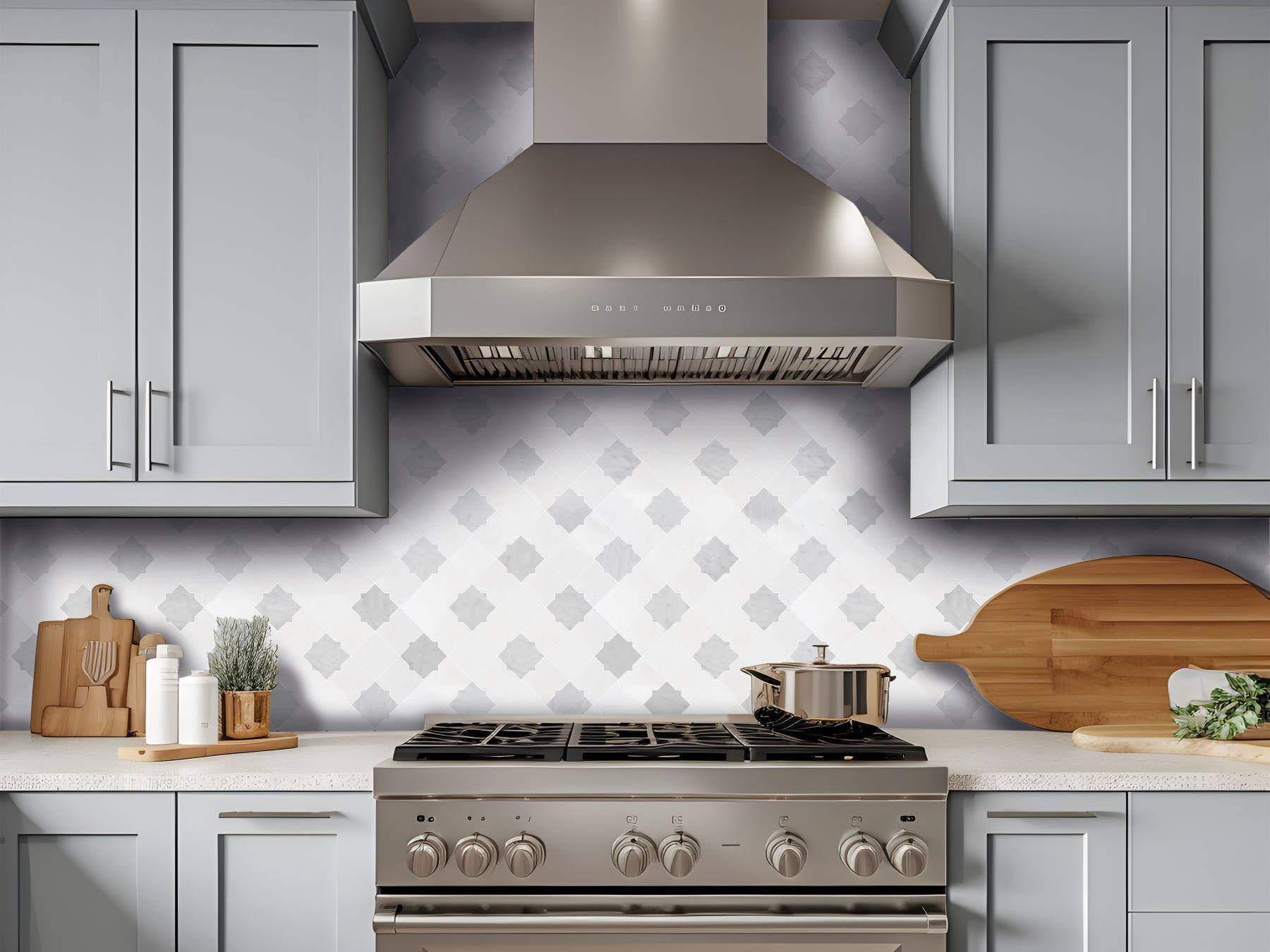 Star & Square White & Grey Mix Marble 2 | Macar's Interiors