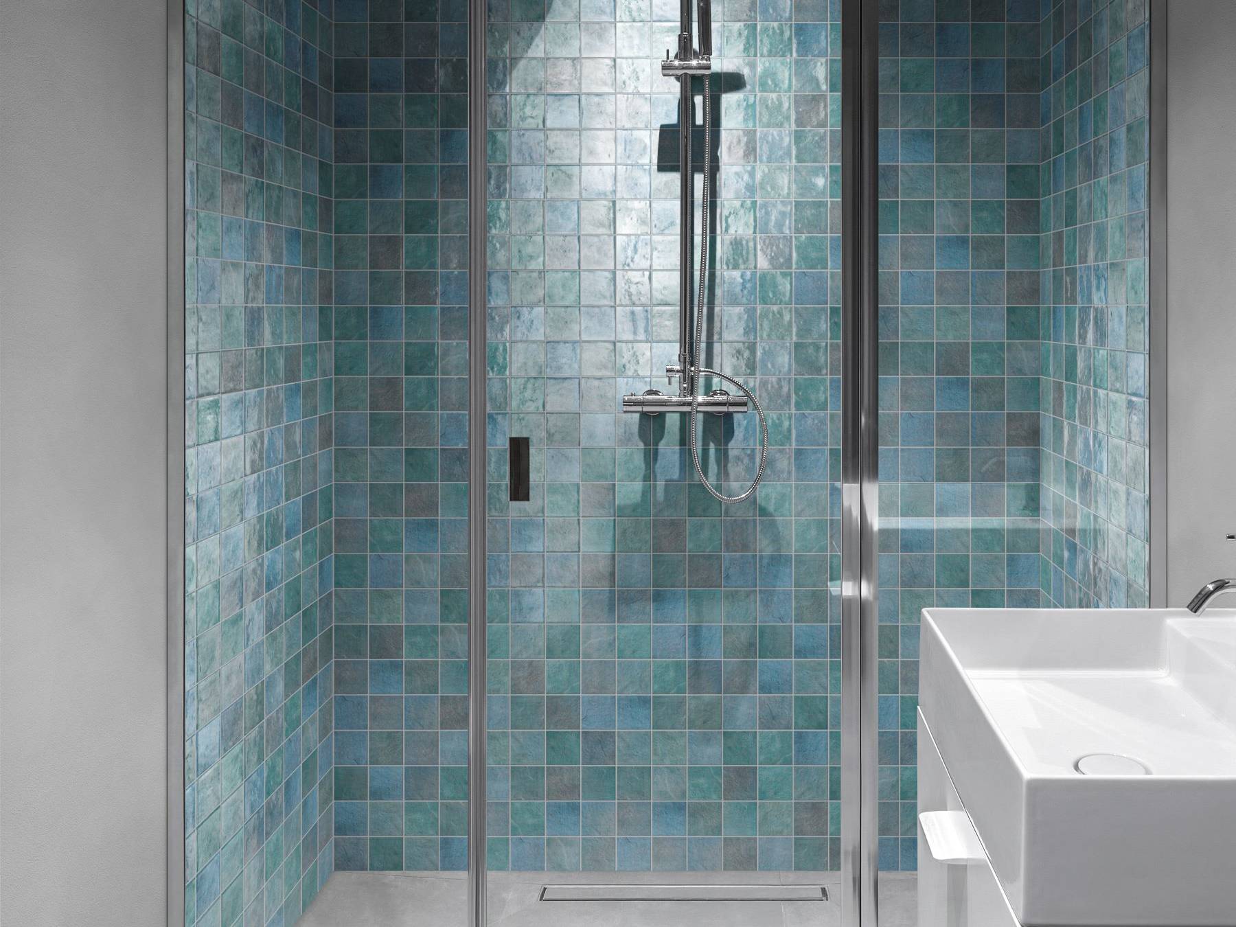 Zellige Glazed Ceramic Soft Blue Mix 3 | Macar's Interiors