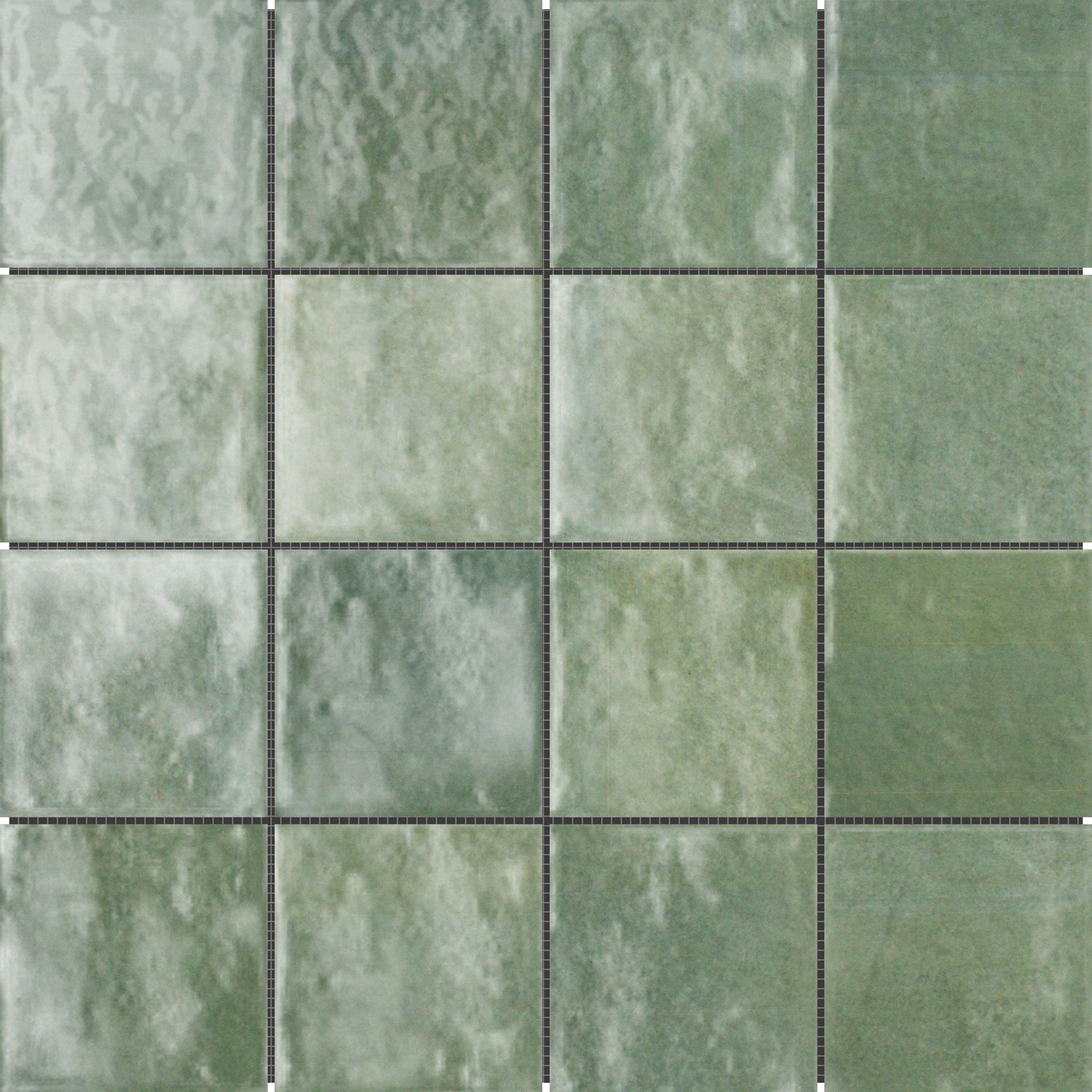 Zellige Glazed Ceramic Soft Green Mix 3"x3" | Macar's Interiors