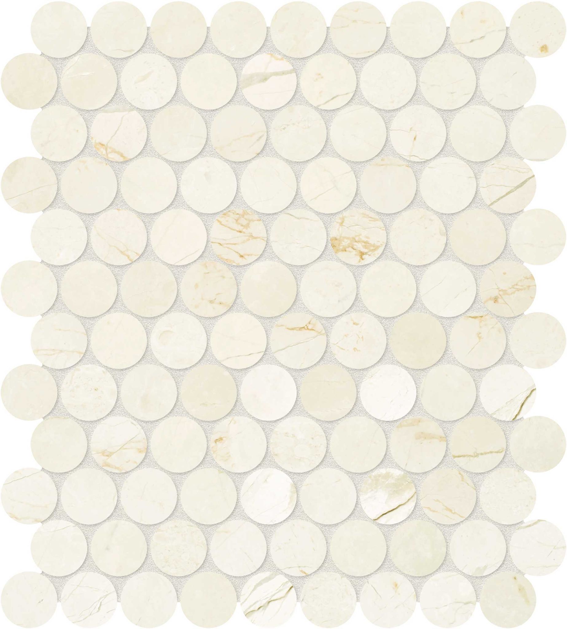Avorio Crema 1.25 Penny Round Mosaic | Macar's Interiors