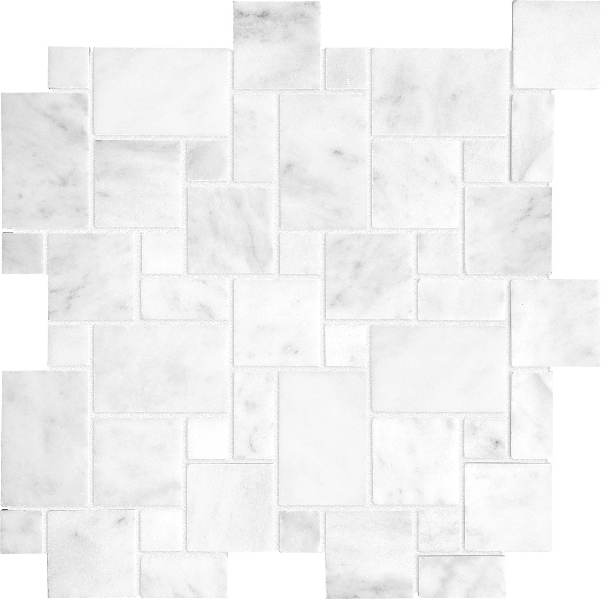 Bianco Venatino Mini Versailles Honed Mosaic | Macar's Interiors