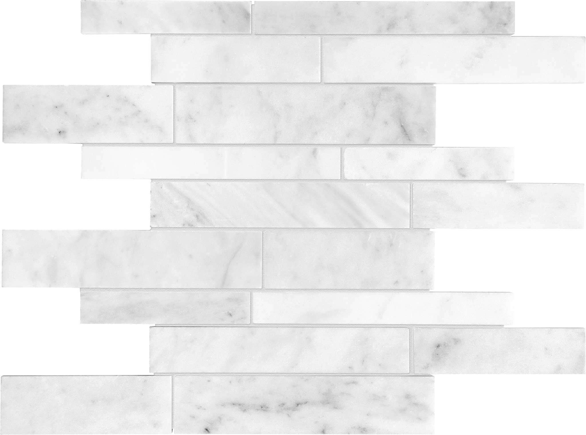 Bianco Venatino Random Strip Honed Mosaic | Macar's Interiors