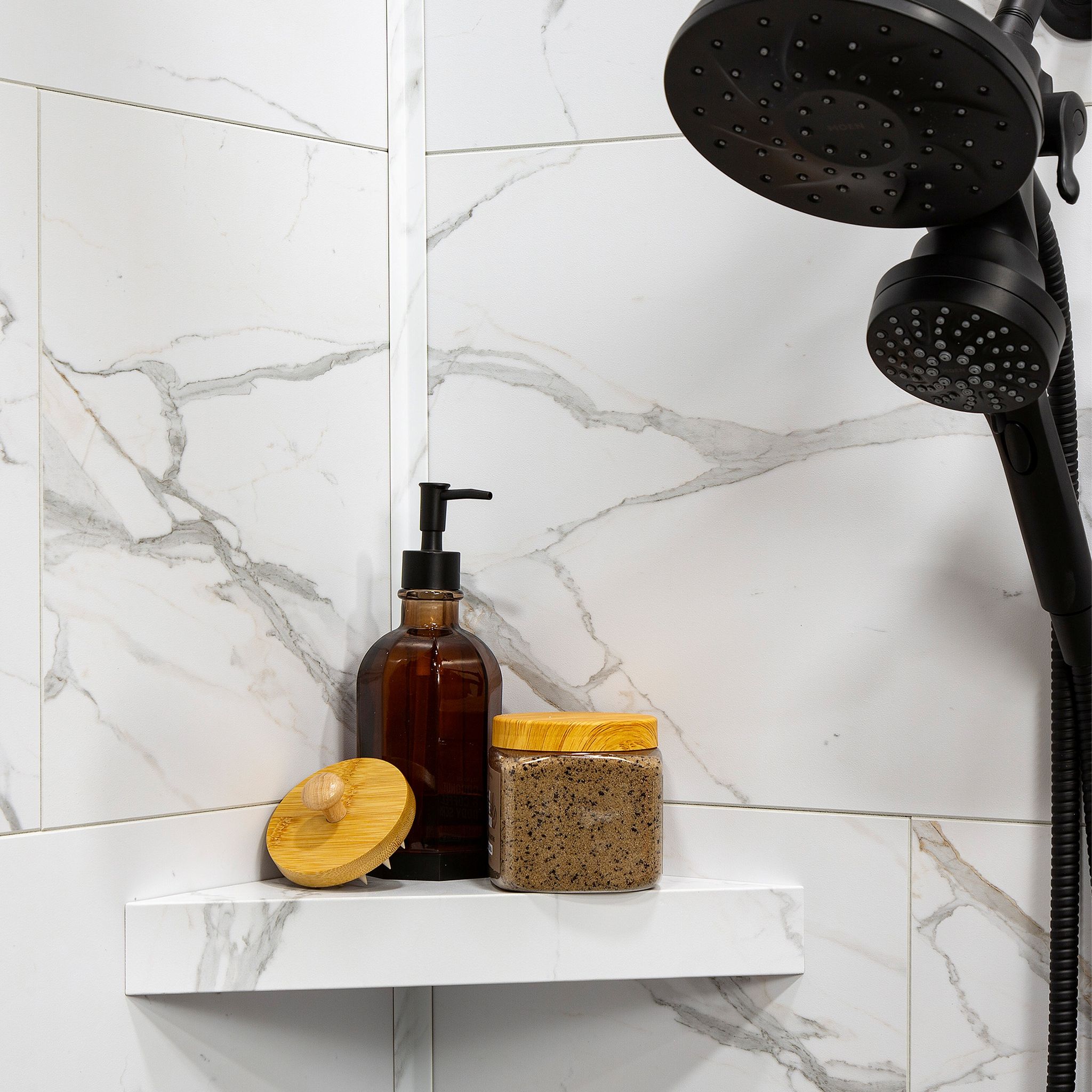 Carrara Marble Shower Shelf 14.56x7.12x2 | Macar's Interiors