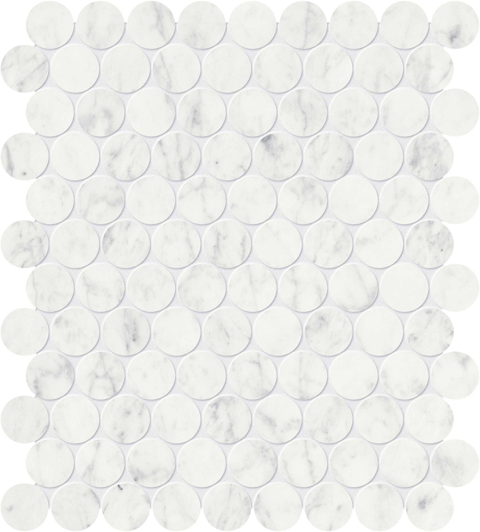 Eterna Bianco 1.25 Honed Penny Round Mosaic | Macar's Interiors