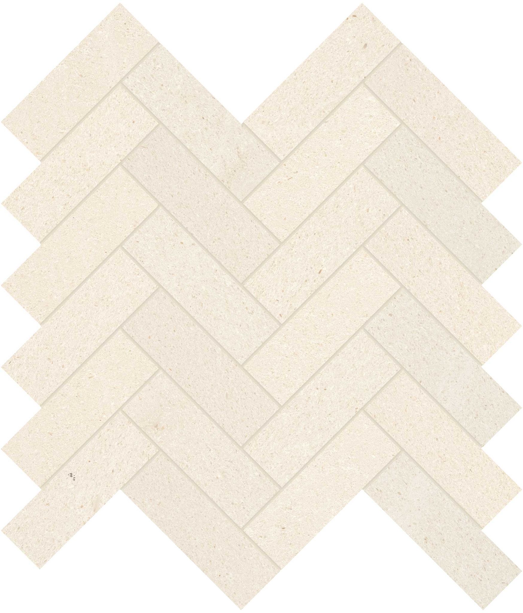 Serene Ivory 1.25x4 Herringbone Mosaic | Macar's Interiors