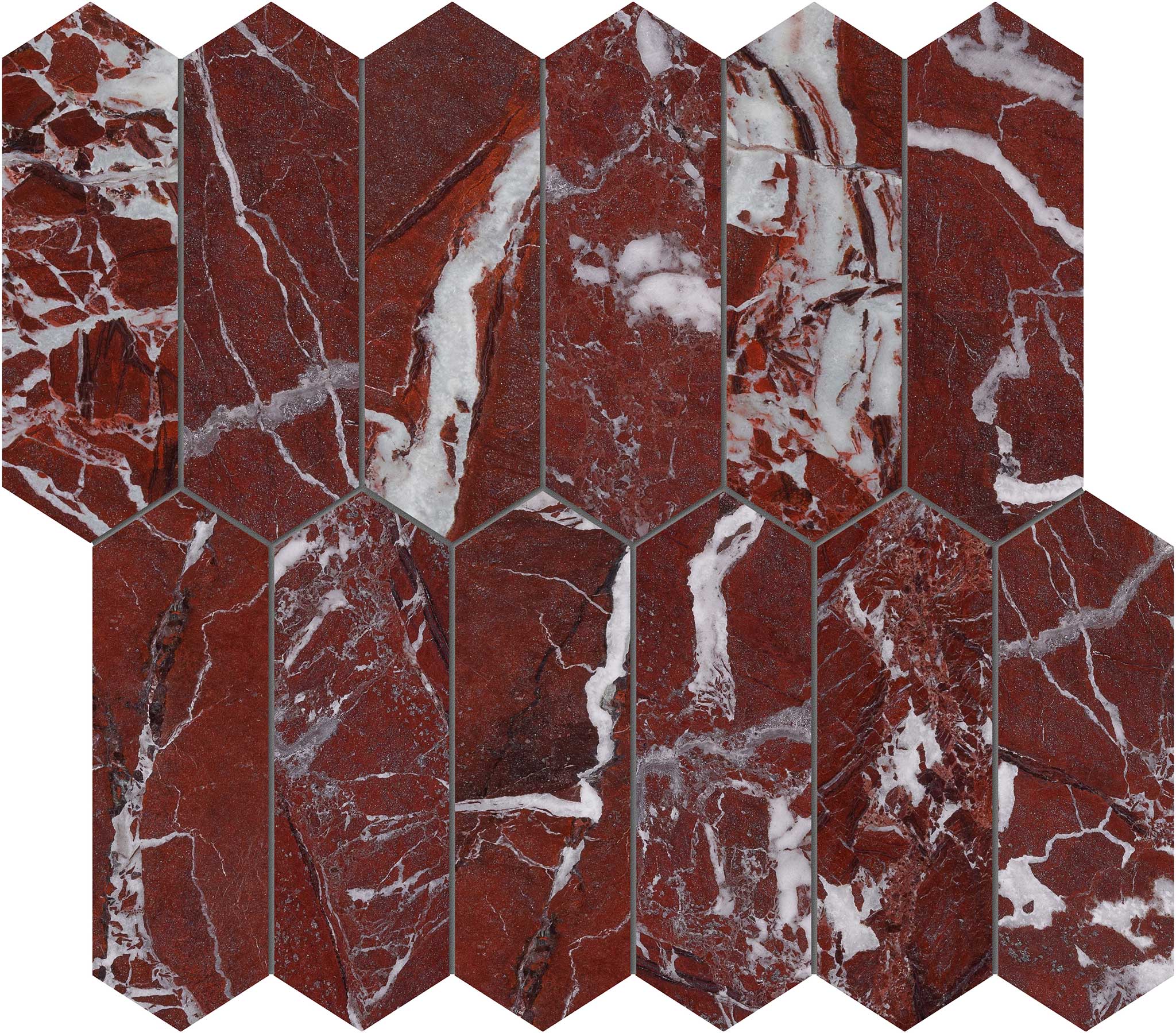 Tuscano Rosso 2x6 Picket Mosaic | Macar's Interiors