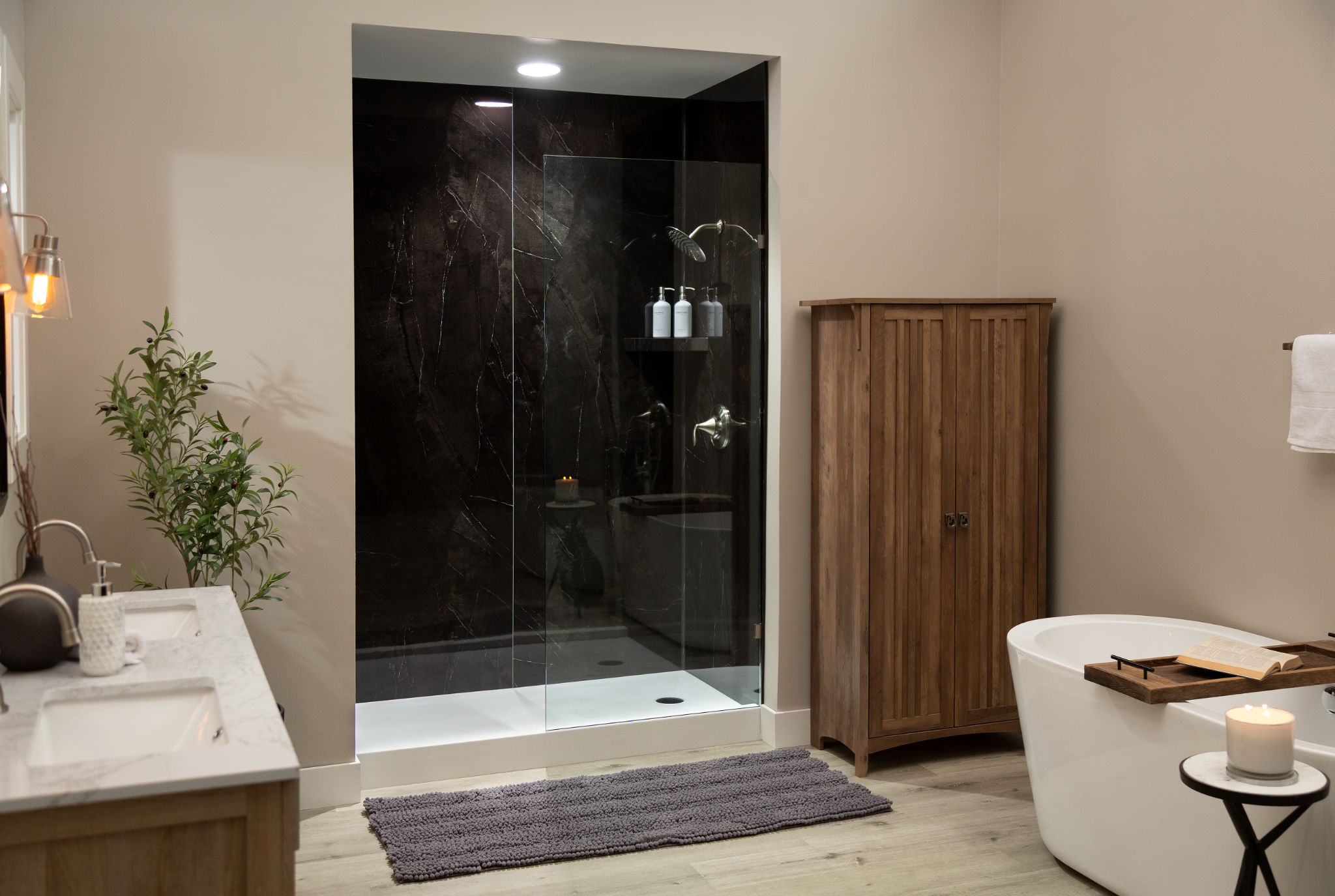 Black Ice Gloss Shower Wall Kit 30x60x94 | Macar's Interiors