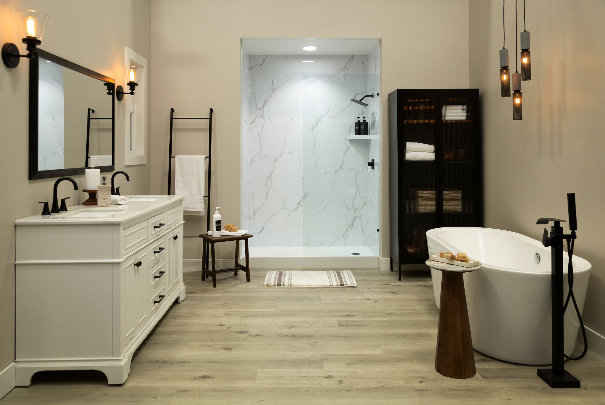 Carrara Marble Gloss Shower Wall Kit 36x60x94 | Macar's Interiors