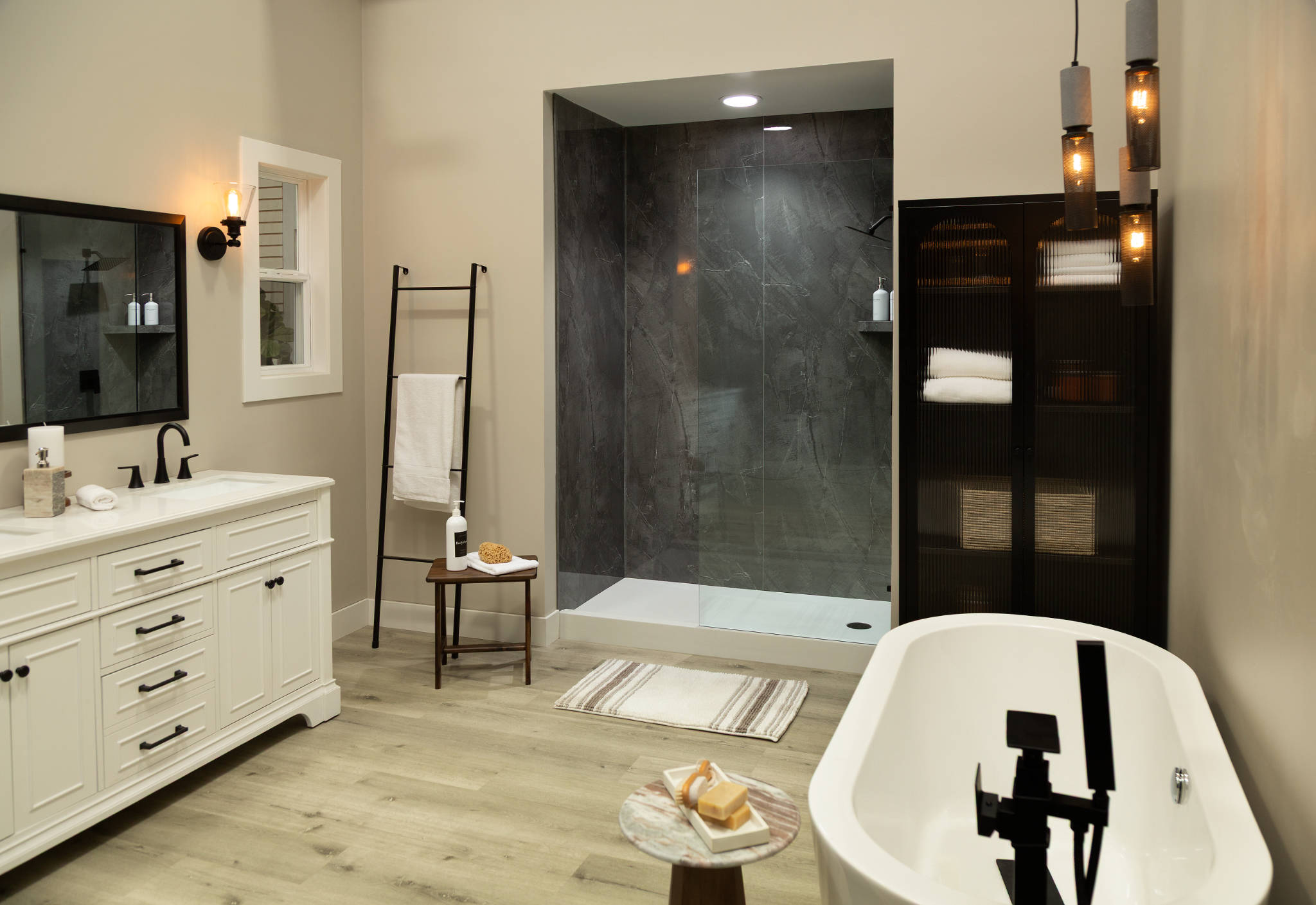 Cracked Slate Gloss Shower Wall Kit 32x60x94 | Macar's Interiors