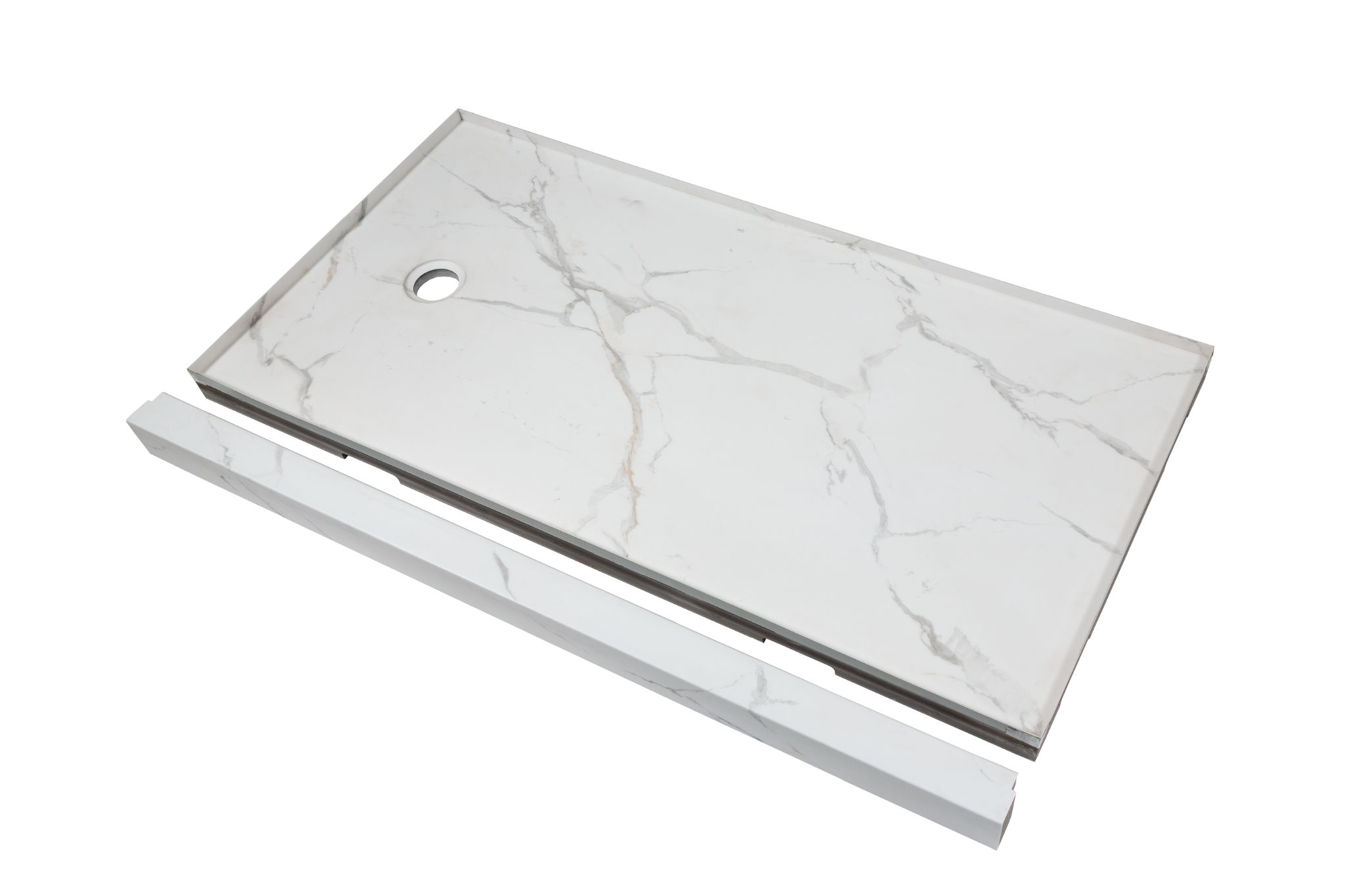 Shower Pan 36x60 Bianco Marble | Macar's Interiors